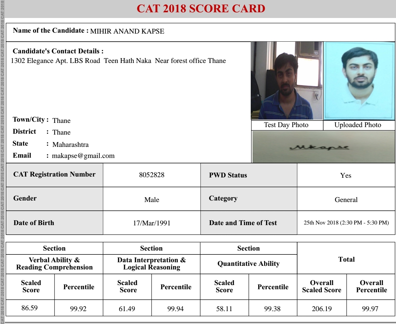 cat 2018 topper mihir kaapse