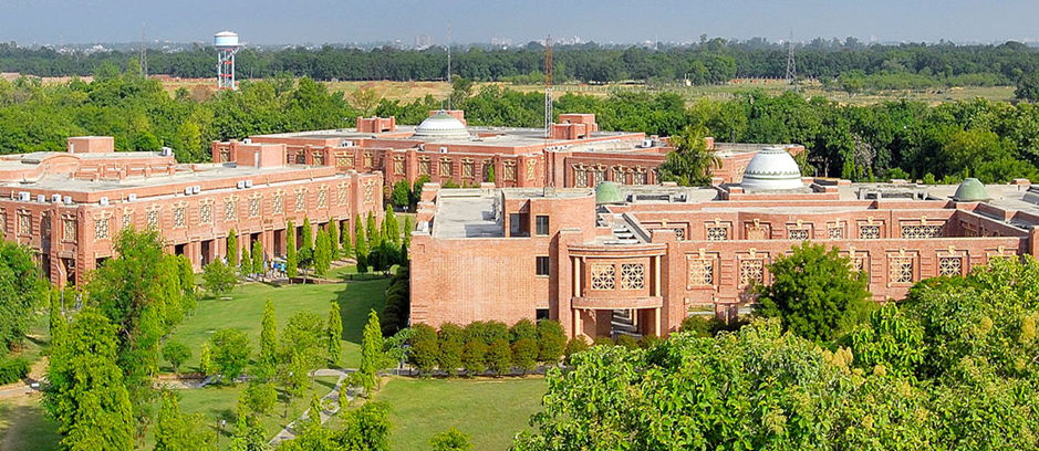 Image of IIM Lucknow campus featuring its focus on leadership and sustainability initiatives.