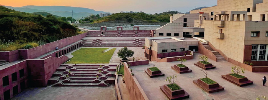 Image of IIM Udaipur campus highlighting its focus on entrepreneurship and research.