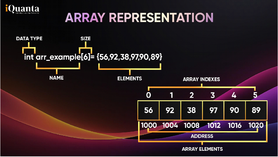  representation of array in data structure 