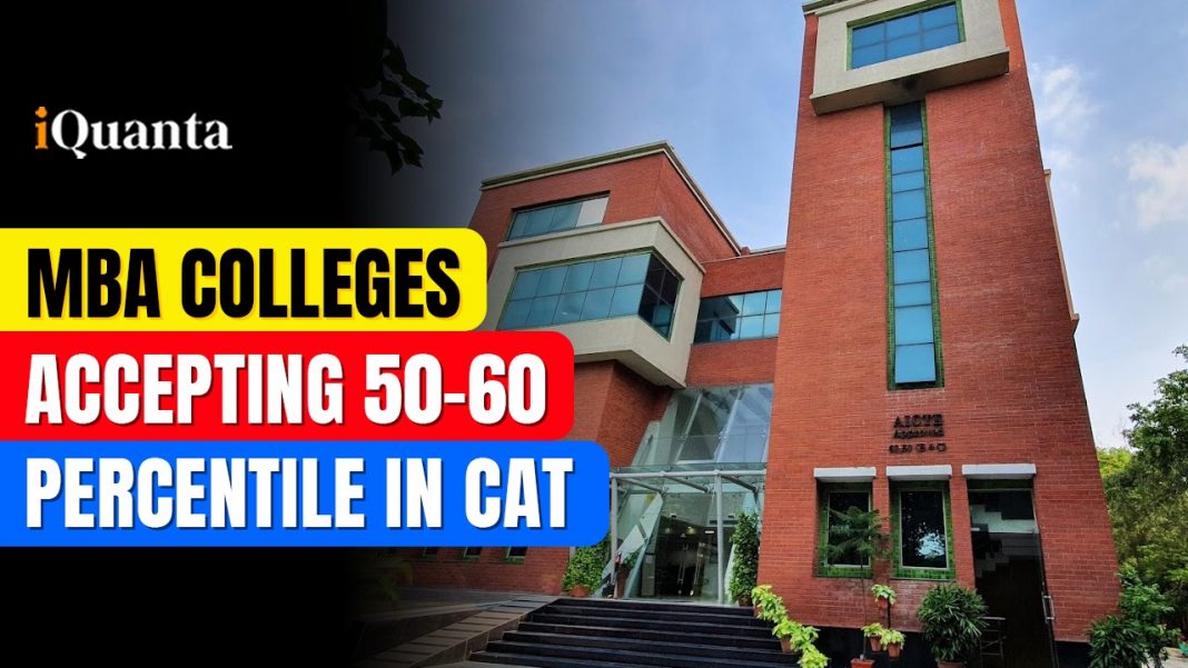 Colleges Accepting 50 - 60 Percentile in CAT 2024