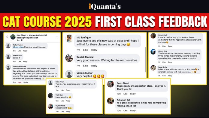 iQuanta CAT Course 2025 First Class Feedback